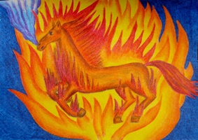 Hořící kůň